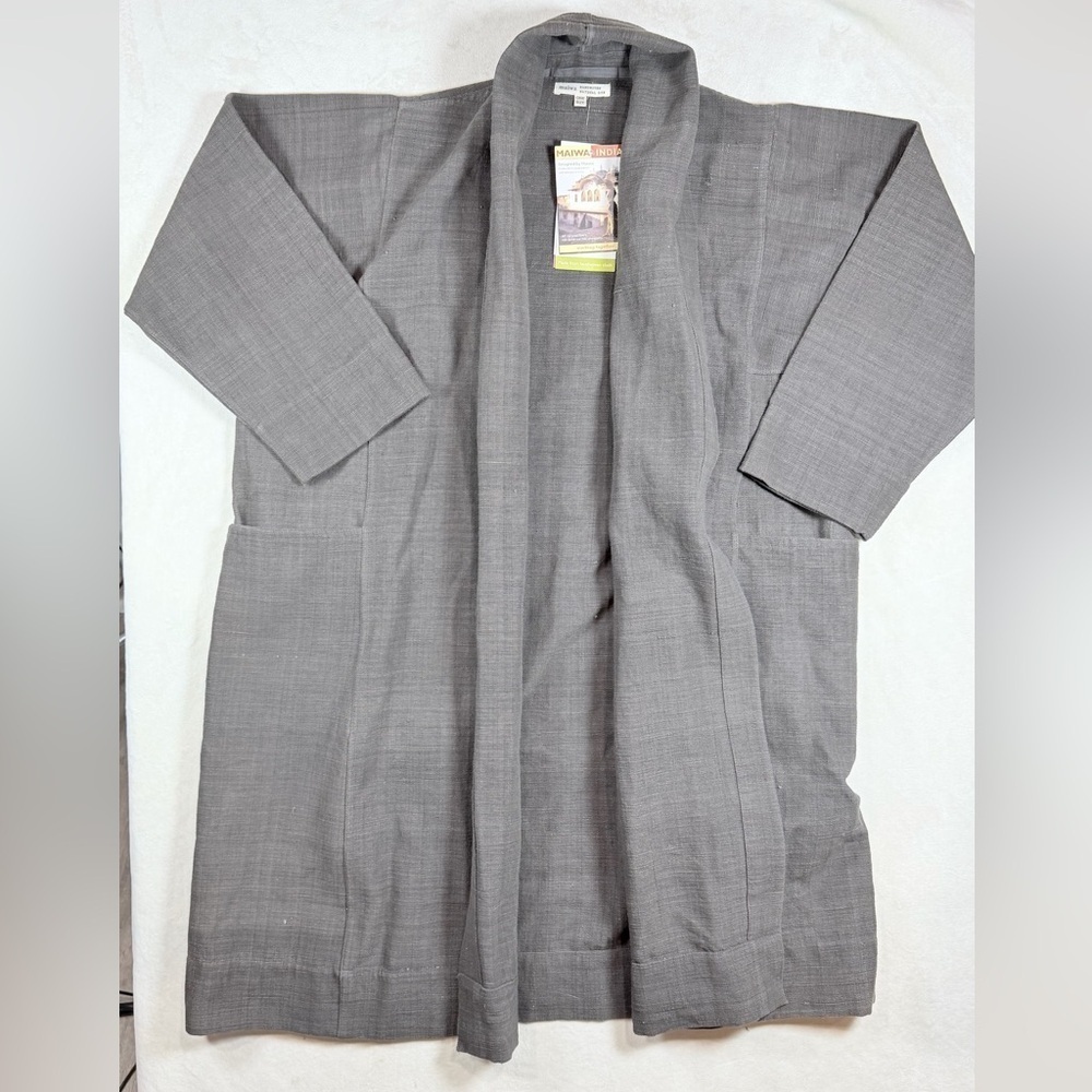 NWT Maiwa One Size Handwoven Natural Dye Naya Collection Nila Coat Jacket